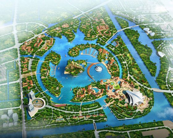 地块位于"上海之鱼",是上海奉贤区新城的金海湖核心景观湖,占地8.