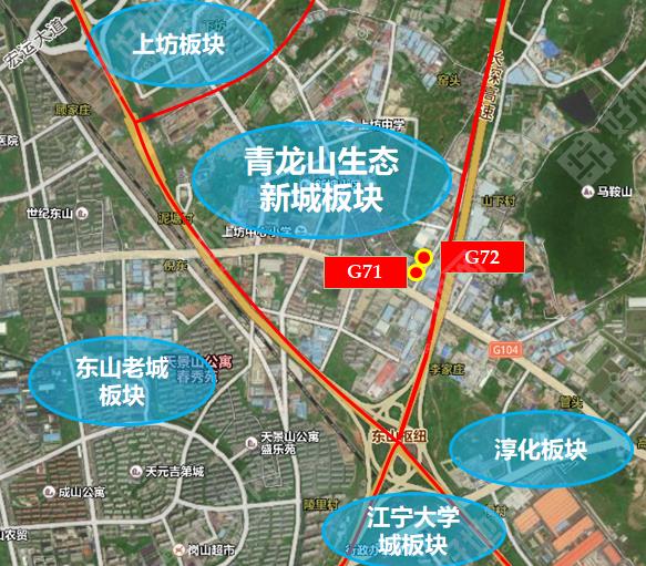 地块位于南京市江宁区青龙山生态新城板块,距离南京市中心新街口13.