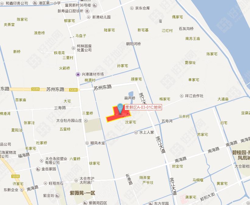 地块位于苏州太仓市浏河镇,出让面积为44194,用地性质为住宅,容积率