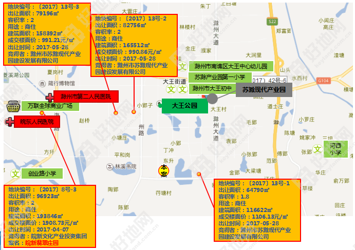 【预告】滁州市苏滁产业园明天(2月2日)出让2宗住宅用地,总建面29.