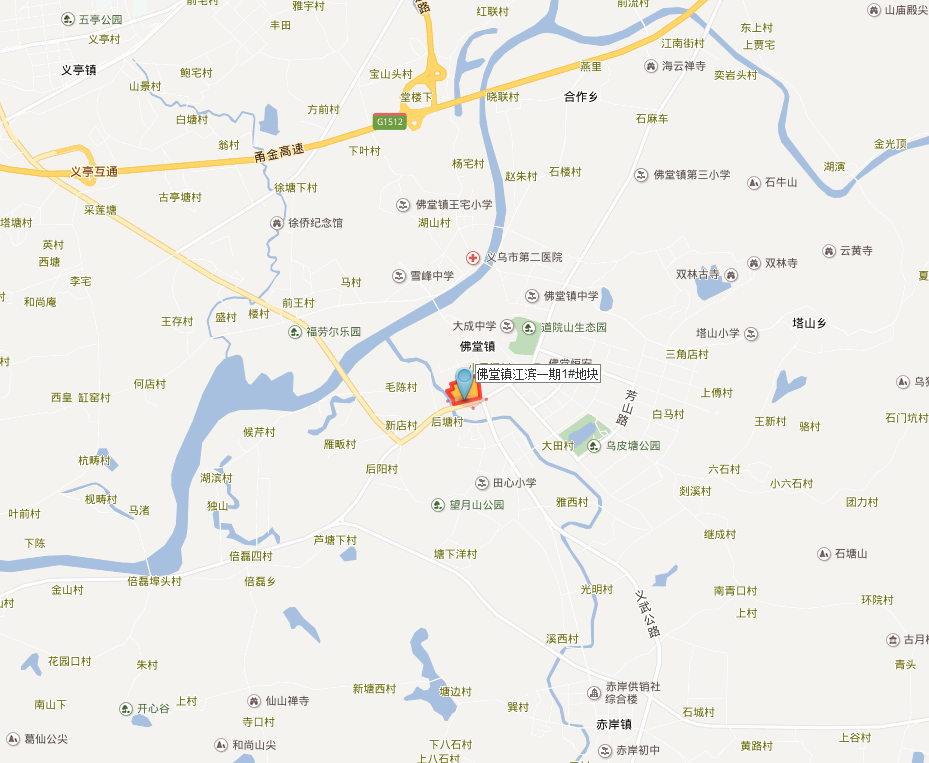 金华义乌出让1宗商住地,佛堂镇江滨一期1#地块,出让面积83520.