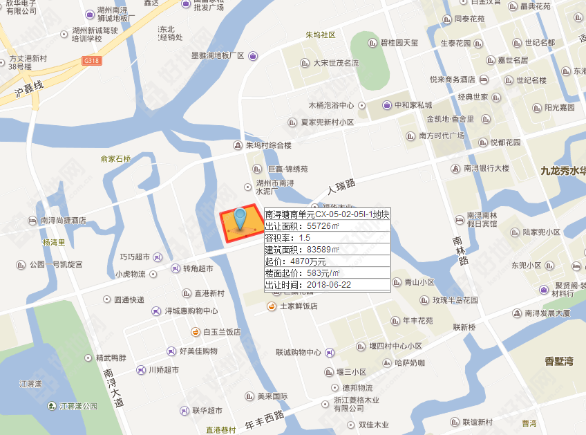 南浔济开发区塘南单元,南侧为联谊路,东侧为风顺路,北侧为规划