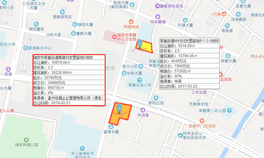 瑞安市莘塍街道南镇村安置留地e地块,位于瑞安市万松东路以南,富民