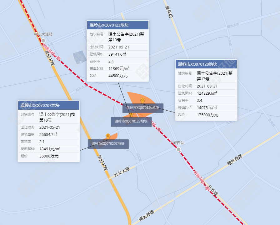 (4.30公告)台州温岭市区挂牌3宗相邻涉宅地,总起价25.55亿_好地网