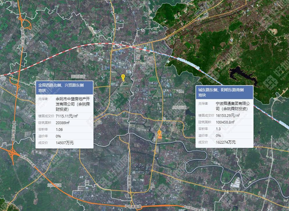 (11.21成交)舜财投资以底价17.7亿元包揽宁波余姚市2宗商住地_好地网