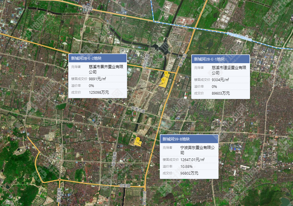 (11.9成交)宁波慈溪市白沙路街道出让3宗宅地,吸金31.15亿元_好地网