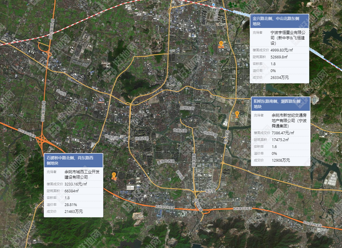 (12.13成交)宁波余姚市出让3宗涉宅地,吸金6.07亿元_好地网