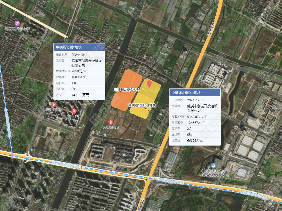 (6.30成交)宁波慈溪市坎墩街道宅地由地方国资底价竞得,楼面价4425元/㎡_好地网