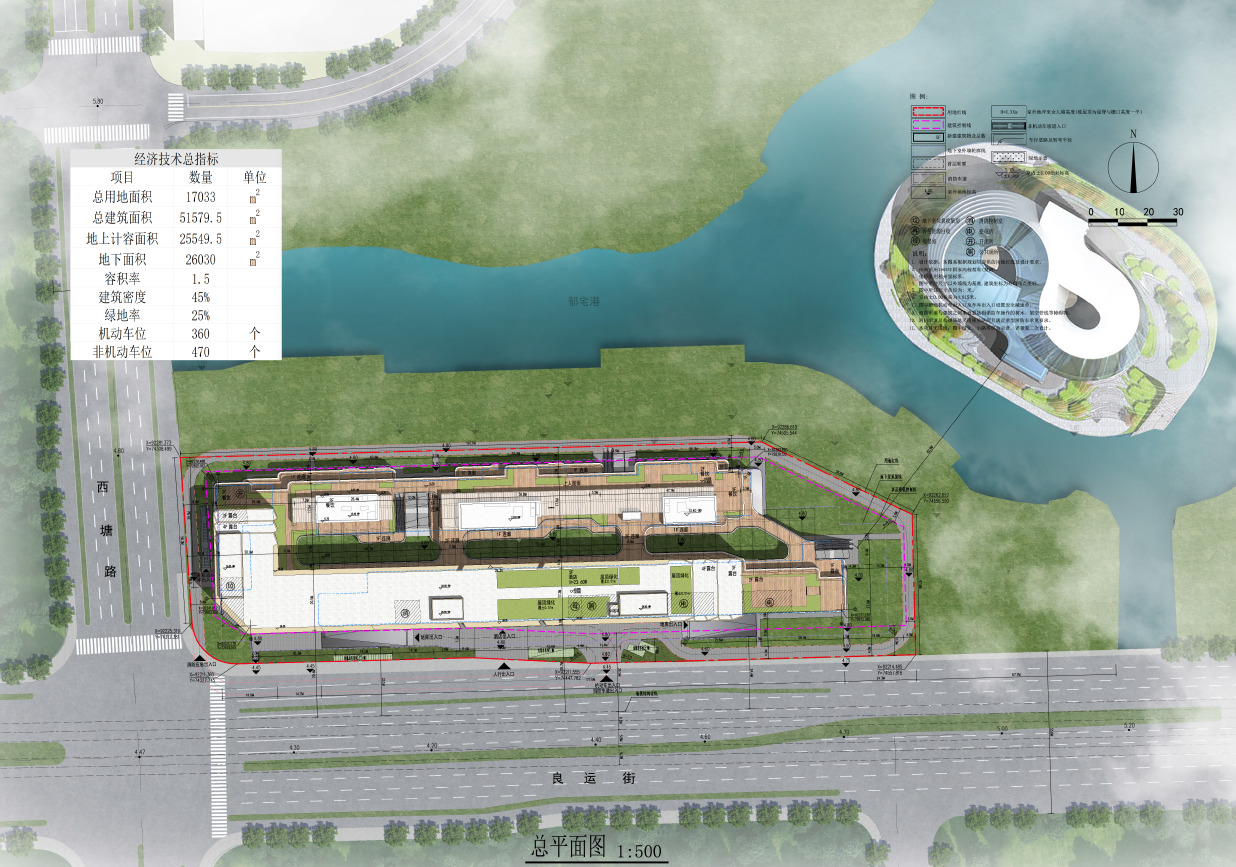 余杭区良渚新城CBD核心区商业水街项目方案公示,紧邻玉湖公园_好地网