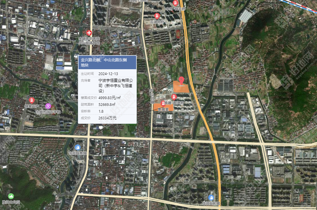 (11.24成交)熠融建设以低价2.88亿竞得宁波余姚市低密宅地,楼面价8728元/㎡_好地网